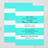 Aqua Dikke Chunky Stripes Moderne Uitnodigingen (Voorkant / Achterkant)