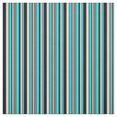 Aqua, Dim Gray, White en Black Colored Stripes Stof (Swatch)