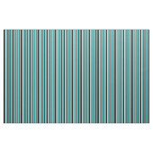 Aqua, Dim Gray, White en Black Colored Stripes Stof (Fat Quarter)