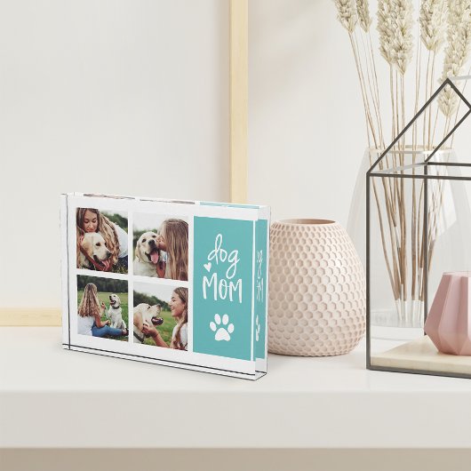 Aqua | Dog mam Pawprint Collage Fotoblokken