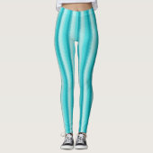 Aqua dogtoothed striped leggings (Voorkant)