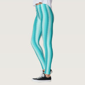 Aqua dogtoothed striped leggings (Links)