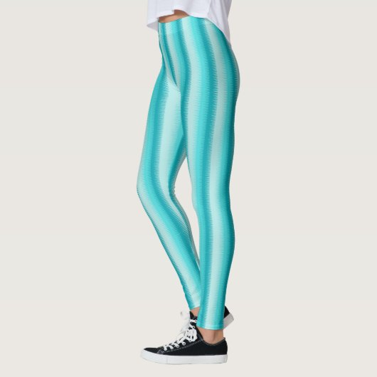 Aqua dogtoothed striped leggings (Links)