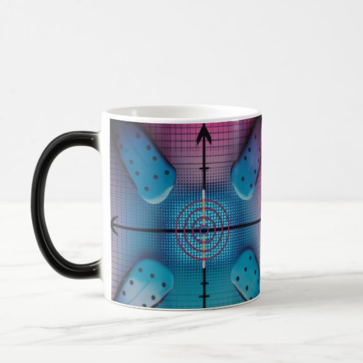 Aqua Dot Grid Warmte Onthulling Kleur Vervormende Magische Mok (Links)