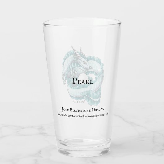 Aqua Dragon: de geboortesteen van juni Glas (Achterkant)