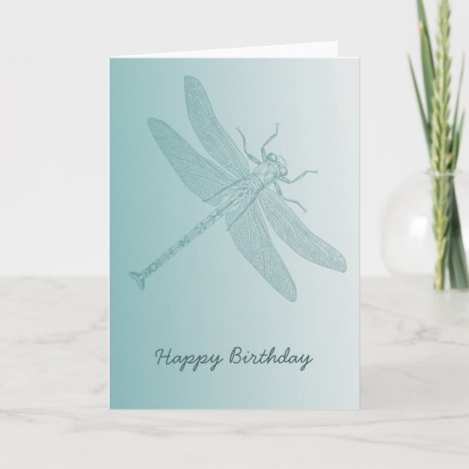 Aqua Dragonfly Chic Wit Stijlvol Kaart (Voorkant)