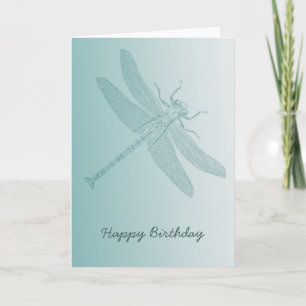 Aqua Dragonfly Chic Wit Stijlvol Kaart