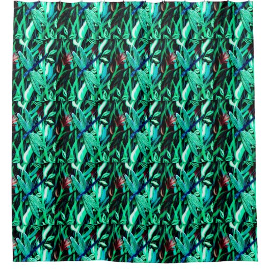 Aqua Dragonfly Shower Curtain Douchegordijn (Voorkant)