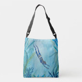 Aqua Dreams. Duiken, snorkelen, onder het Zee Crossbody Tas (Achterkant)