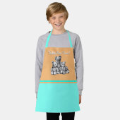 Aqua Drie Beren Teddy Bear Power Kind Apron Schort (Gedragen)