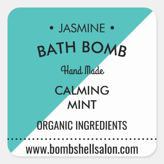 Aqua Driehoek Modern Productlabel Vierkante Sticker (Voorkant)