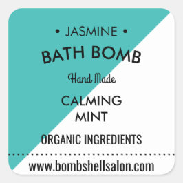 Aqua Driehoek Modern Productlabel Vierkante Sticker