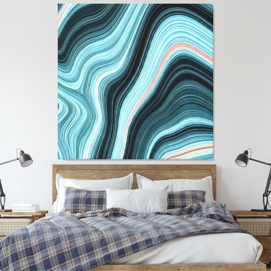 Aqua Drift Canvas Afdruk (Insitu (Slaapkamer))