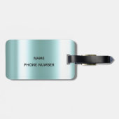 Aqua Drives Glitter Metal Monogram Bagagelabel (Achterkant horizontaal)