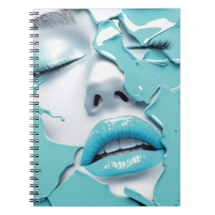 Aqua Droom Meisje Abstract Schoonheidsportret Notitieboek