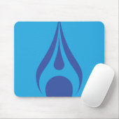 aqua drop, waterdruppel logo op muismat (Met muis)