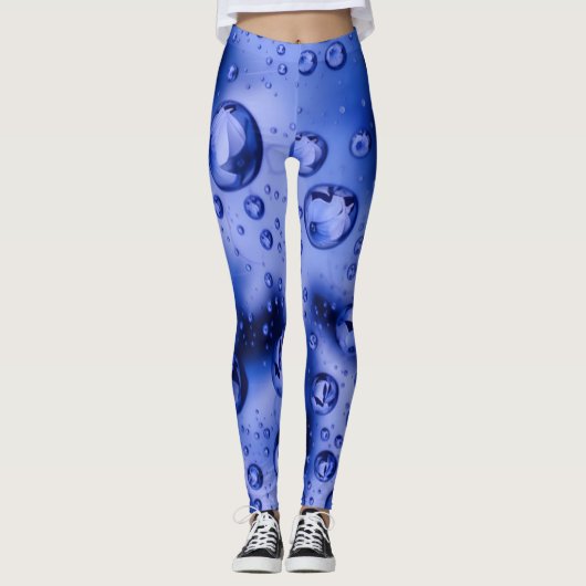 Aqua Droplet Dream Leggings - Waterbel Blauwe (Voorkant)