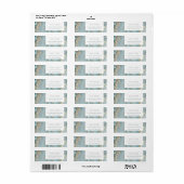 AQUA DUSKY BLUE GOLD AGATE MONOGRAM ADRES ETIKET (Full Sheet)