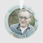 AQUA DUSKY BLUE GOLD AGATE SYMPATHTHY MEMORIAL FOT ORNAMENT (voorkant)