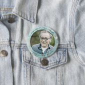 AQUA DUSKY BLUE GOLD AGATE SYMPATHTHY MEMORIAL FOT RONDE BUTTON 7,6 CM (In situ)