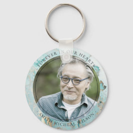 AQUA DUSKY BLUE GOLD AGATE SYMPATHTHY MEMORIAL FOT SLEUTELHANGER