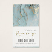 AQUA DUSKY BLUE GOLD SYMPATHY MEMORIAL PRAYER KAAR VISITEKAARTJE (Voorkant)