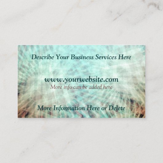 Aqua Earth Abstract Visitekaartje (Achterkant)