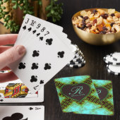 Aqua Earthy Love Chocolate Monogram Heart Kaarten (Insitu)