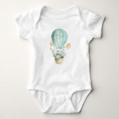 Aqua Easter Bunny in Hot Air Ballon Romper (Voorkant)