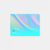 Aqua Edge Rainbow Ombre Monogram Post-it® Notes (Voorkant)