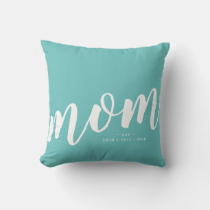 Aqua Eenvoudig Sierkussen van typografie-mam