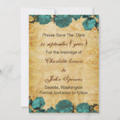 aqua  eiffeltoren Parijs, behalve de datum Save The Date (Achterkant)