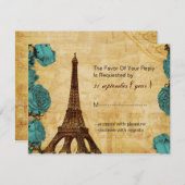 aqua  eiffeltoren Paris bruiloft rsvp (Voorkant / Achterkant)