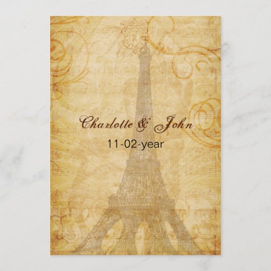 aqua eiffeltoren Paris trouwmenkkaarten Menu (Achterkant)