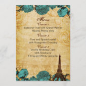 aqua eiffeltoren Paris trouwmenkkaarten Menu (Voorkant)