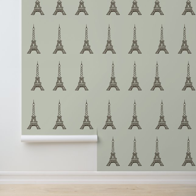  Aqua Eiffeltoren Wallpaper Behang (Applicatie)