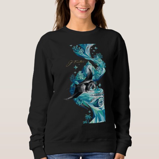 “Aqua Elegance – Manta Ray Flow Sweatshirt” Trui (Voorkant)