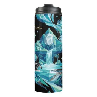 “Aqua Elegance – Manta Ray Thermal Tumbler” Thermosbeker