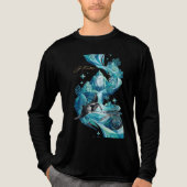 “Aqua Elegance – Manta Ray Tri-Blend Long Sleeve S Shirt (Voorkant volledig)