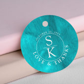 Aqua Elegance Turquoise & Blauwgroen Waterverf bru Bedankjes Labels