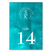 Aqua Elegance Turquoise & Blauwgroen Waterverf bru Kaart (Voorkant)