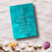 Aqua Elegance Turquoise & Blauwgroen Waterverf bru Kaart