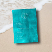 Aqua Elegance Turquoise & Blauwgroen Waterverf bru RSVP Kaartje