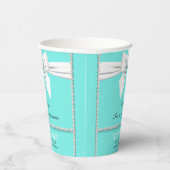 Aqua Elegant Fancy Tiffany Baby shower Servies Papieren Bekers (Rechts)