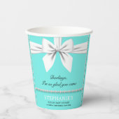 Aqua Elegant Fancy Tiffany Baby shower Servies Papieren Bekers (Voorkant)