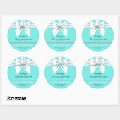 Aqua Elegant Fancy Tiffany Verjaardag Dank u Ronde Sticker (Vel)