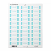 Aqua Elegant Lattice Holiday Adresetiketten Etiket (Full Sheet)