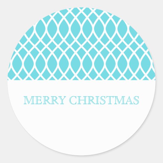 Aqua Elegant Lattice Holiday Stickers (Voorkant)