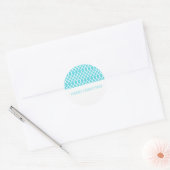 Aqua Elegant Lattice Holiday Stickers (Envelop)