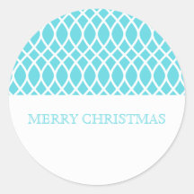 Aqua Elegant Lattice Holiday Stickers